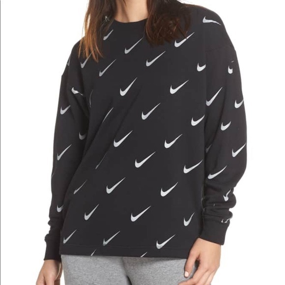 Nike Allover Silver Swoosh Sweatshirt - Picture 2 of 4